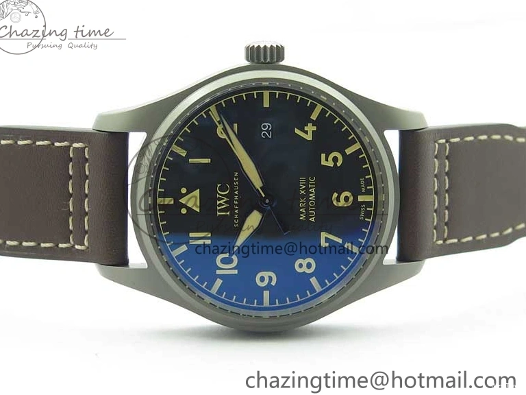 MIROTIME 0507 Mark XVIII IW327006 Titanium V7F 1:1 Best Edition Black Dial on Brown Leather Strap A Attractive 7080